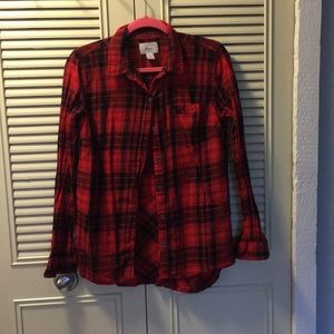 Black and Red Flannel Type Shirt